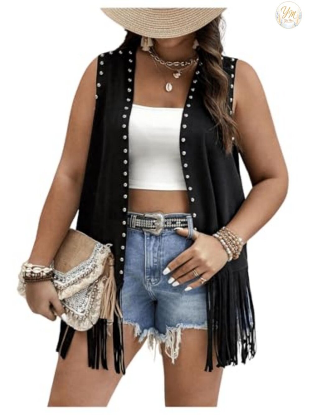 Fringe Vest Suede Tassel Western Cowgirl Plus Size